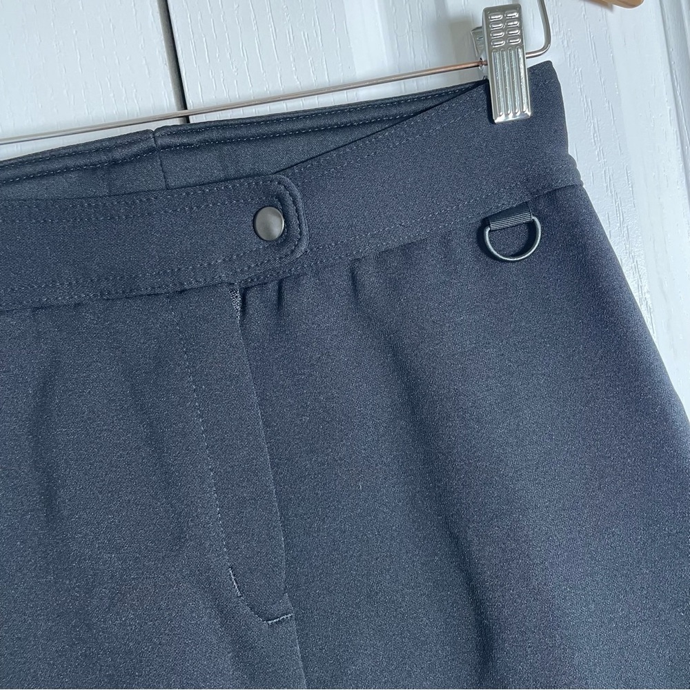 Vintage Flare Ski Snow Pants Womens 8 Black Made in USA Nylon Wool blend Stirrup - Picture 3 of 15